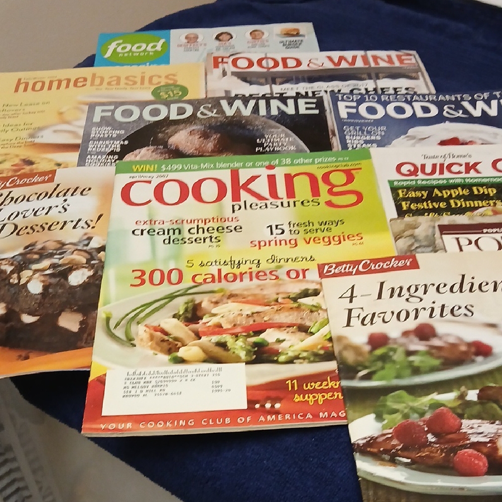 Food & Wine, Betty Crocker, Food Network Etc Set Of 10 Magazine Bound